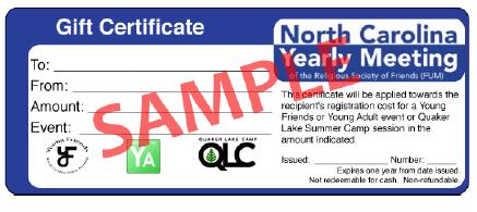 Sample Pic of Gift Cert.